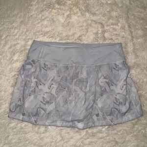Lululemon 4 Pace Rival Skirt Regular No Panels Jasmine‎ White Multi Excellent